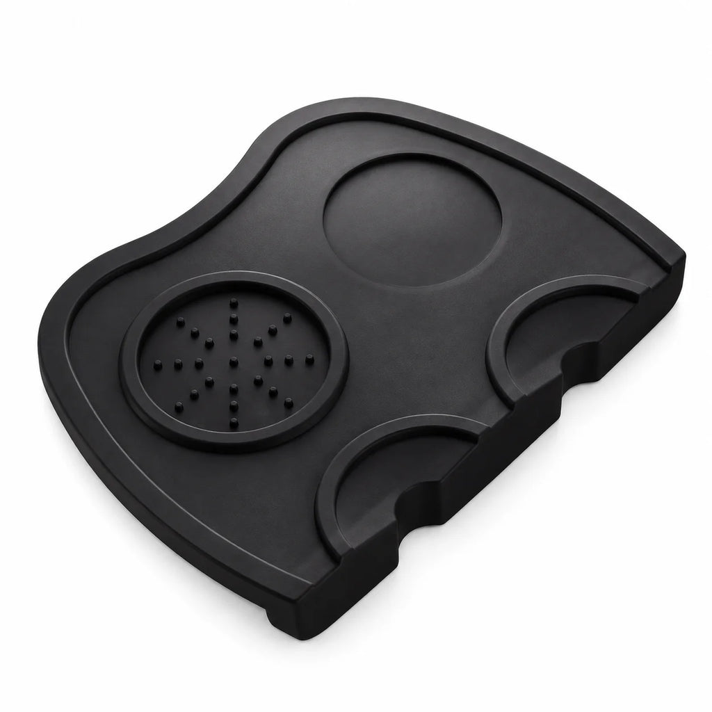 Silicone Double Espresso Tamping Mat Black