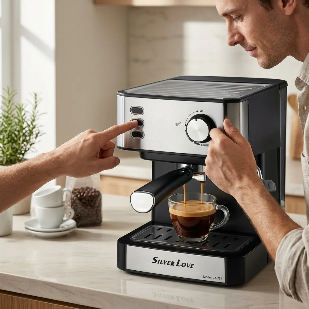 Silver Love Espresso Coffee Machine