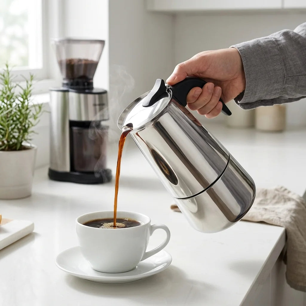 Stainless Steel Moka Pot Coffee Maker 450ml