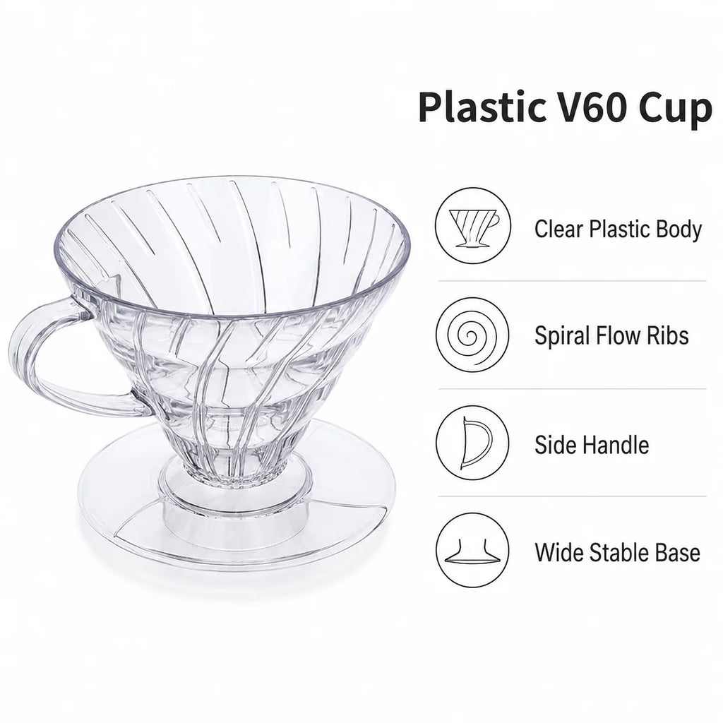 Plastic V60 Coffee Dripper Cup